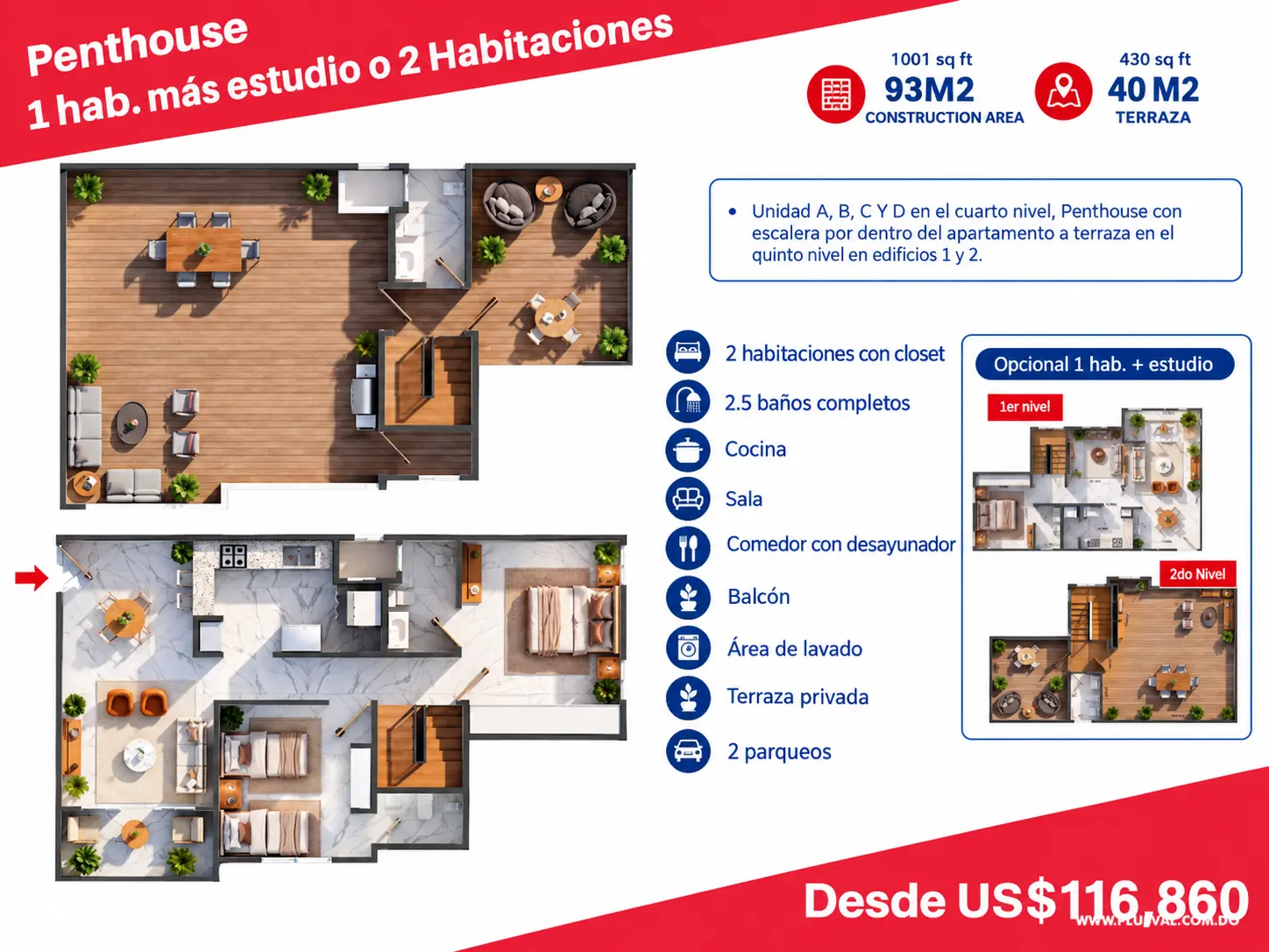 Penthouse de 2 Habitaciones en Boca Chica | Terraza y Cerca del Mar 525745