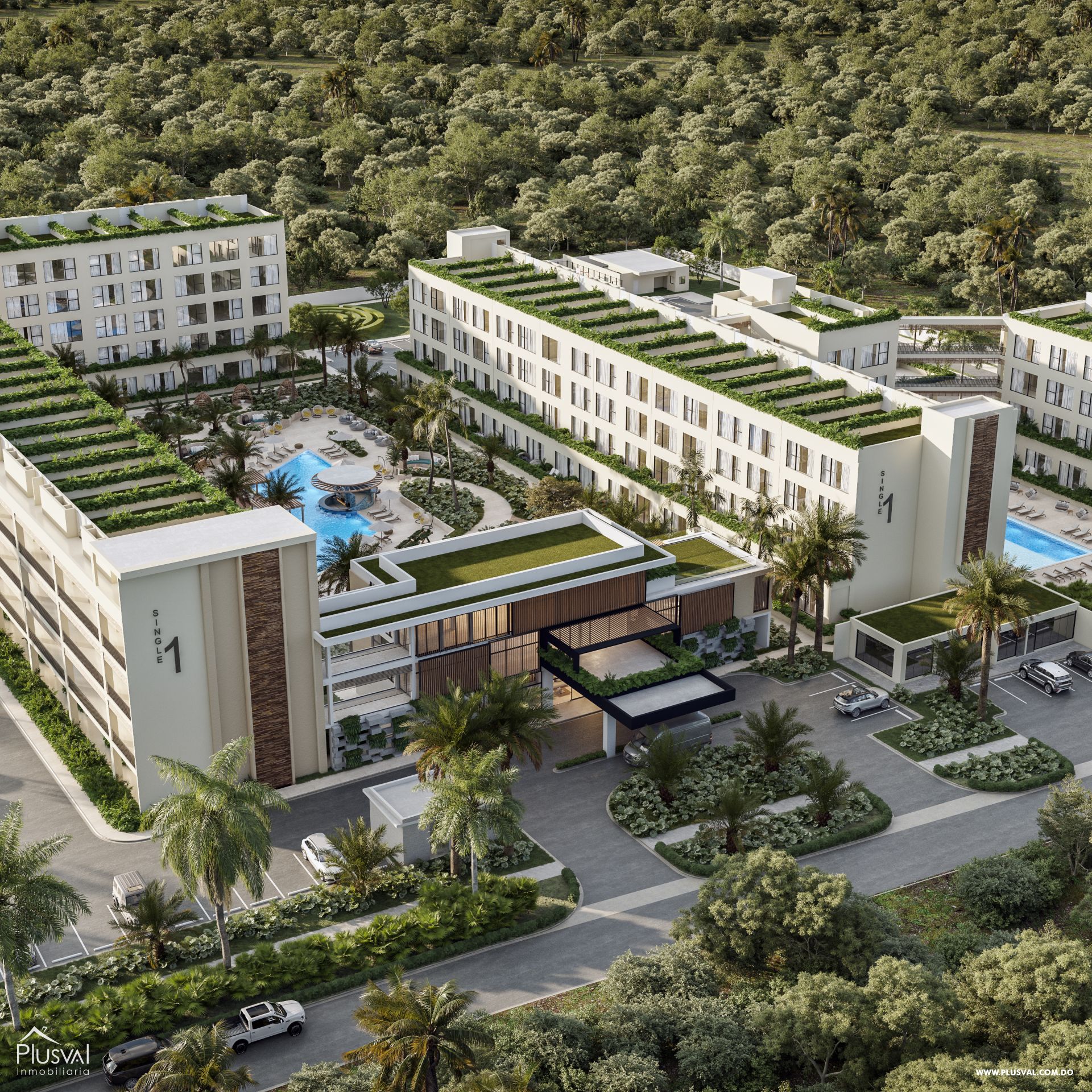 Venta de Apartamento Amueblado en Downtown Punta Cana, primer nivel 419716