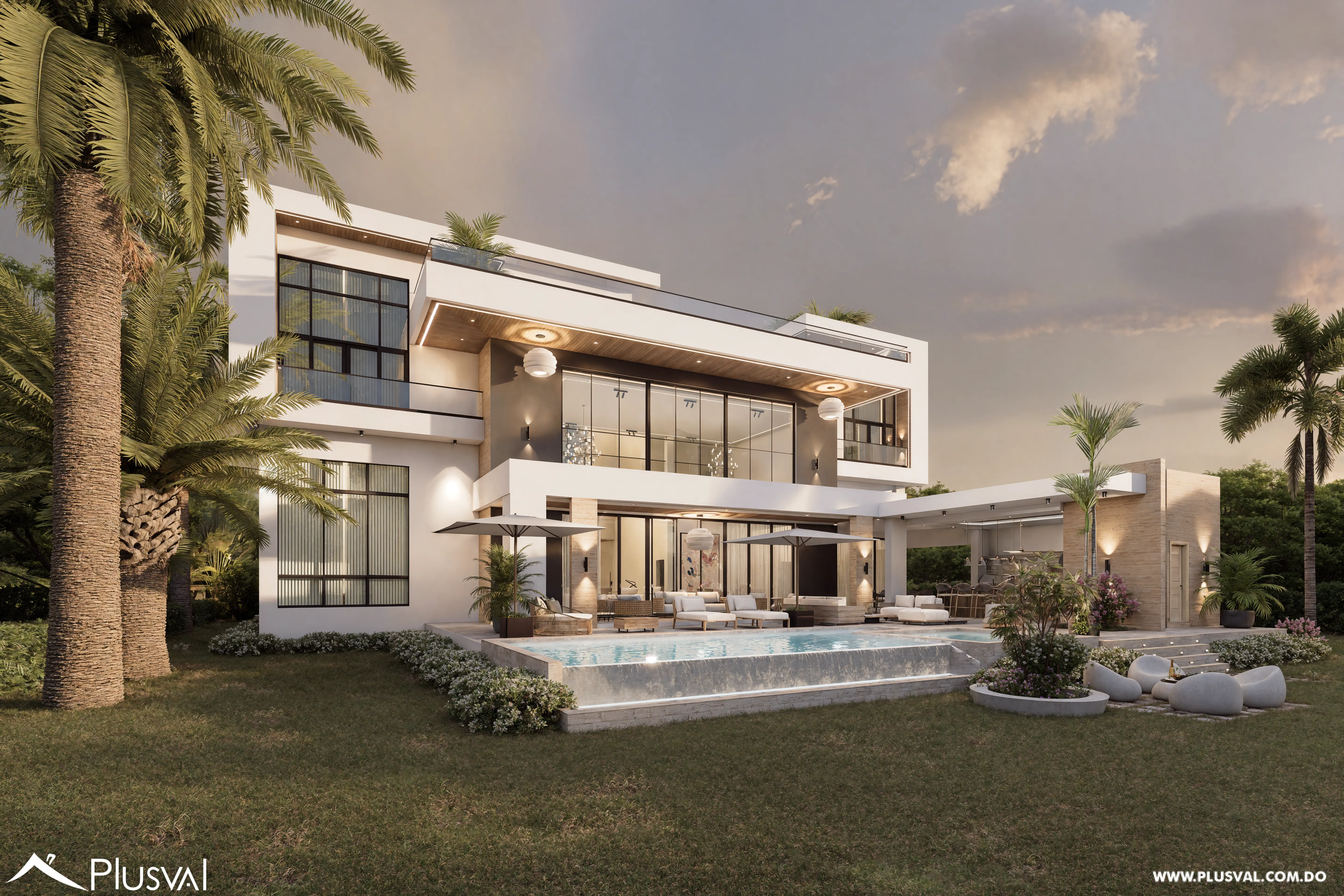 Villa de lujo con vistas panorámicas al Mar Caribe y Punta Espada Golf desde la piscina del segundo nivel 490197