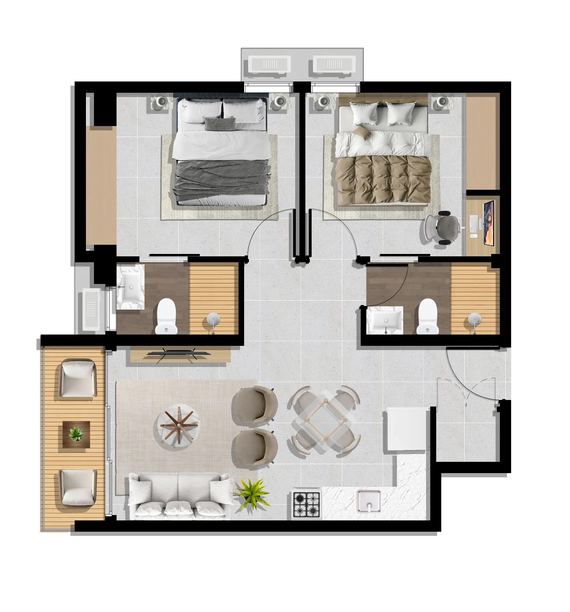 Apartamentos de 1 y 2 Habitaciones en Arroyo Hondo Viejo 506440