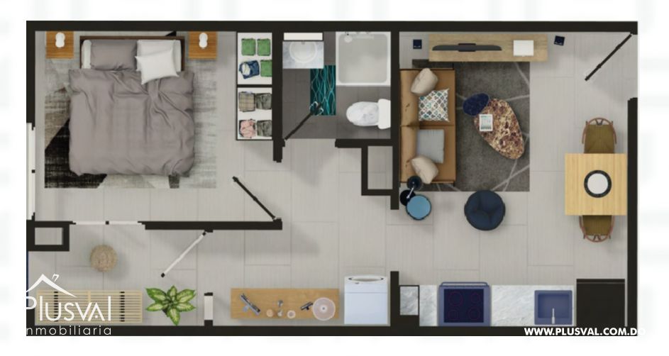 Apartamento de 1 habitación en la Av. Jacobo Majluta 379276