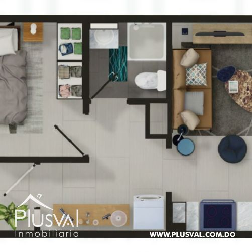 Apartamento de 1 habitación en la Av. Jacobo Majluta 379276