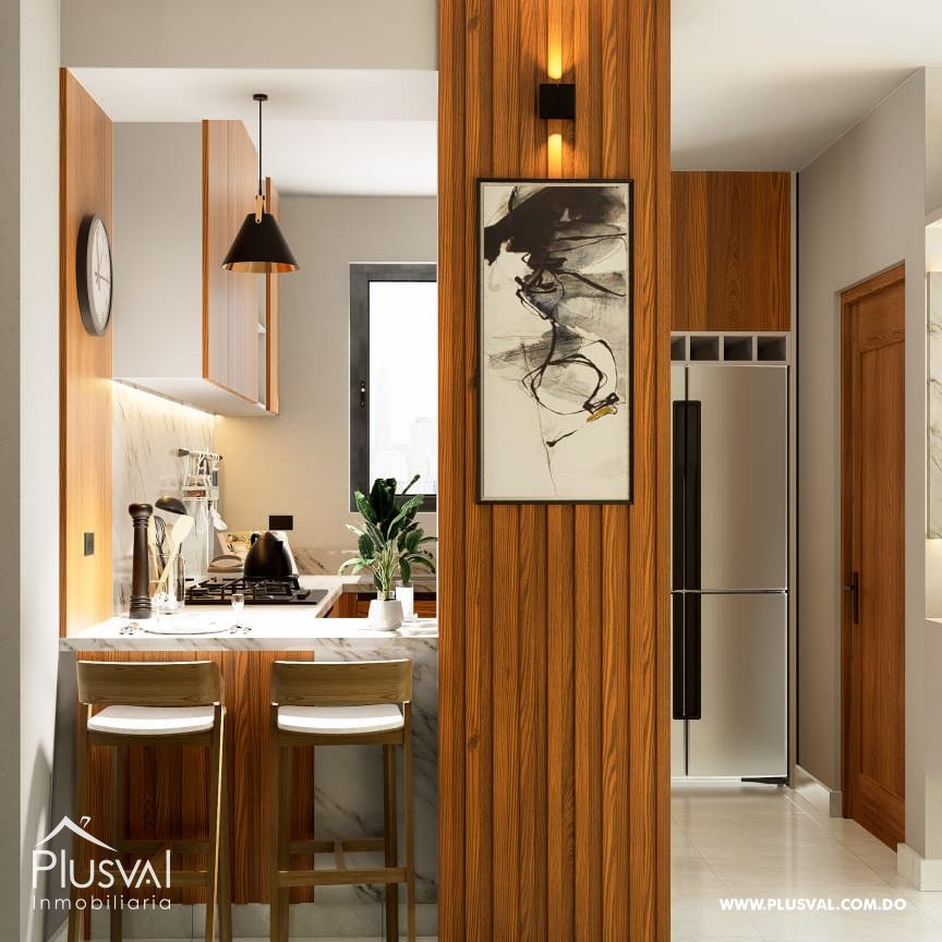 Apartamento en planos con patio privado, ubicado en zona residencial de Santiago, 408626