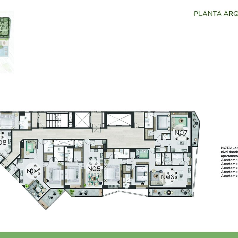 Moderno apartamento de 2 habitaciones de venta en Piantini 234996