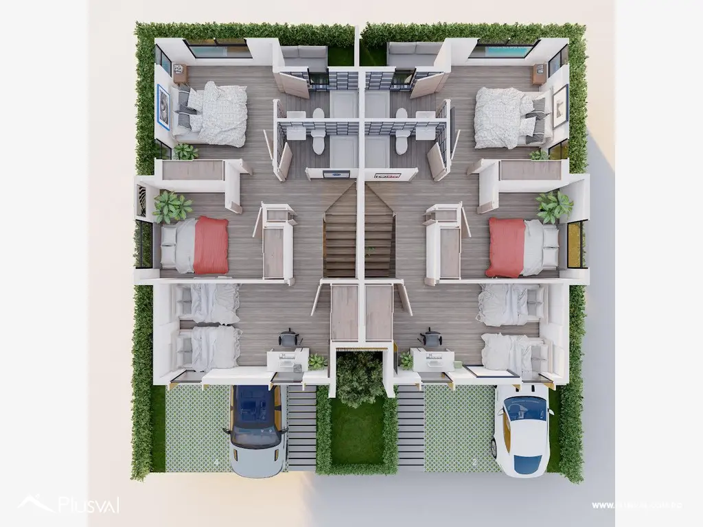 Villa tipo Townhouse de 3 Habitaciones con Patio en Residencial Bávaro PuntaCana 526173