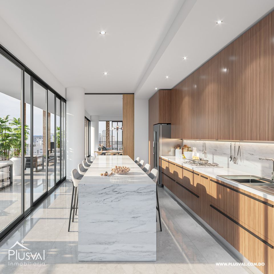 Lujosa torre, con un apartamento por piso en Naco 454176