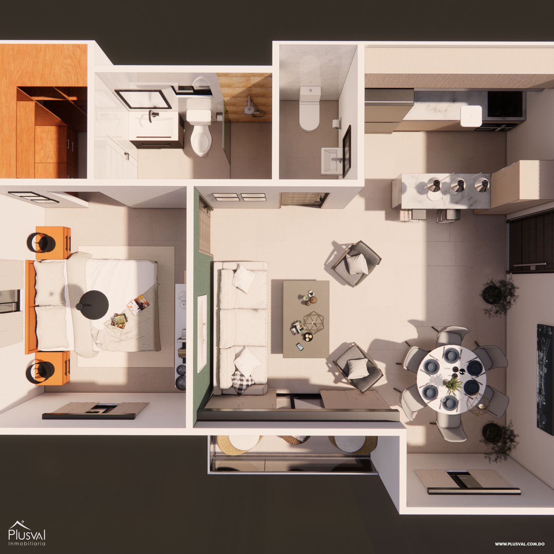 Apartamentos de 3 habitación con Acceso directo desde la autovía en Punta Cana 376687