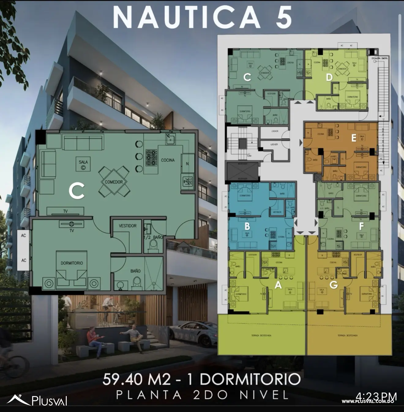 Apartamentos en planos, en venta, todos de 1 habitación 508896