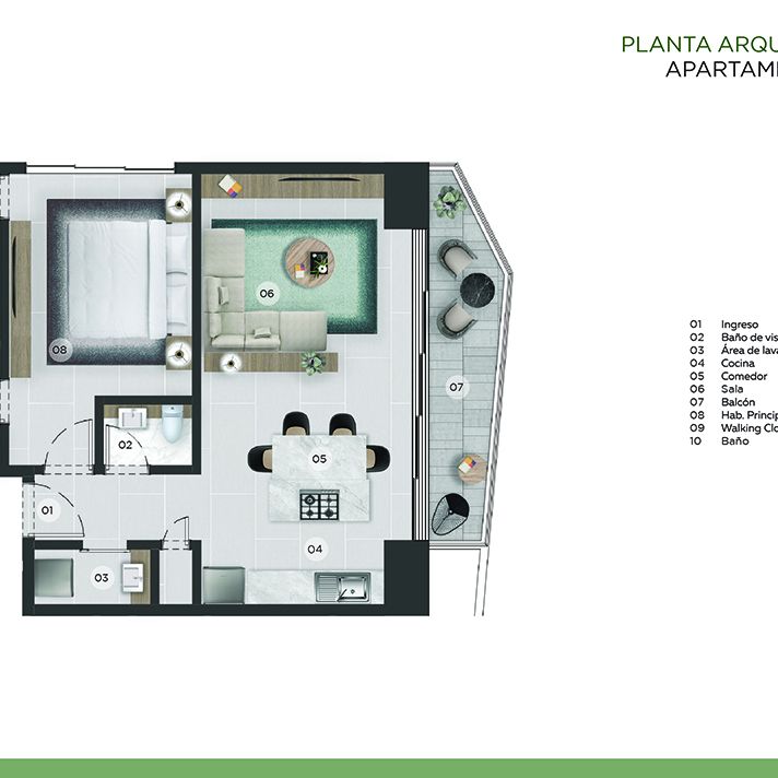 Moderno apartamento de 1 hab de venta en Piantini 235125