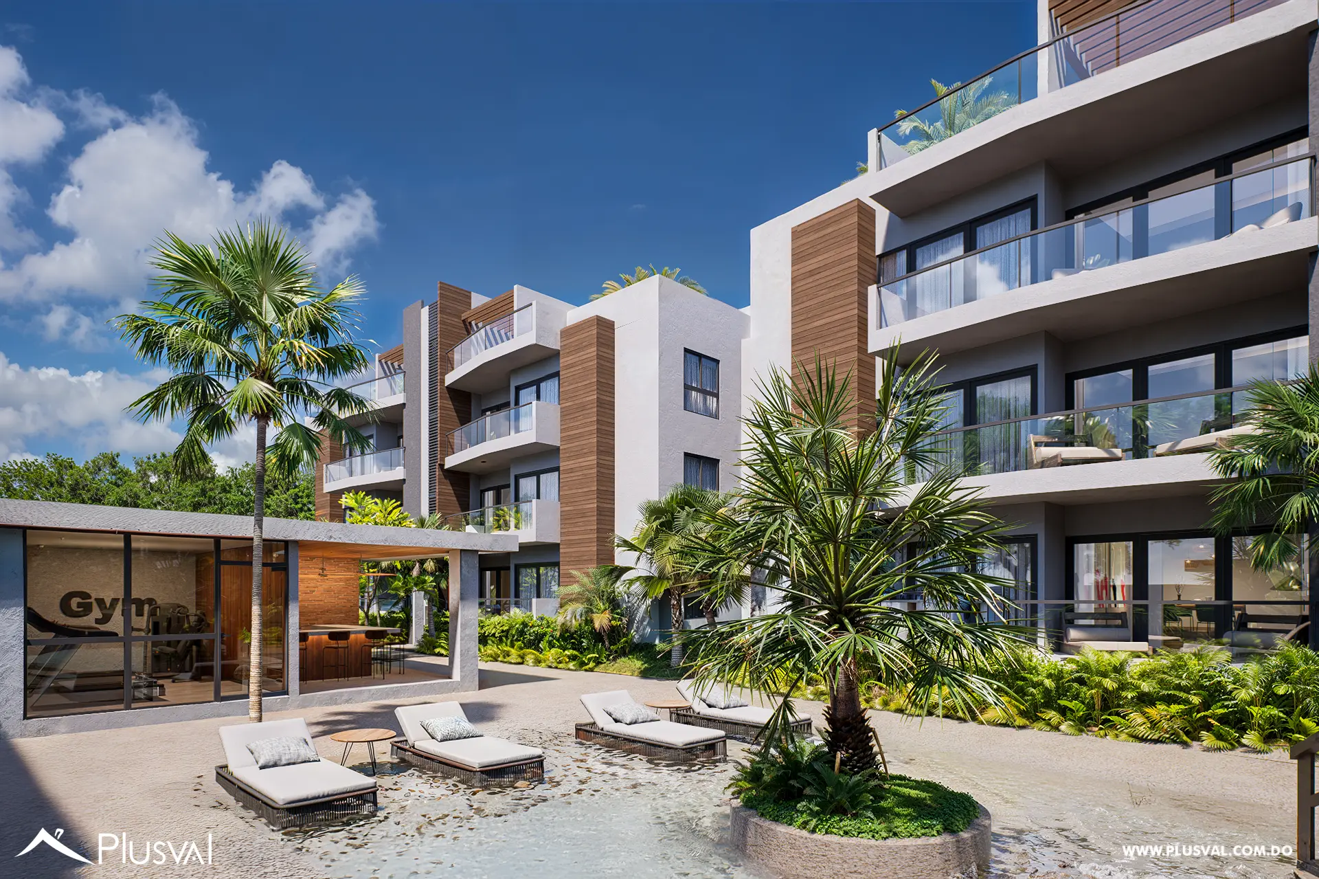 Apartamentos de tres habitaciones, dos baños, uno/dos parqueos, en el exuberante sector turístico de Cabrera, con una hermosa piscina tipo playa. 457721