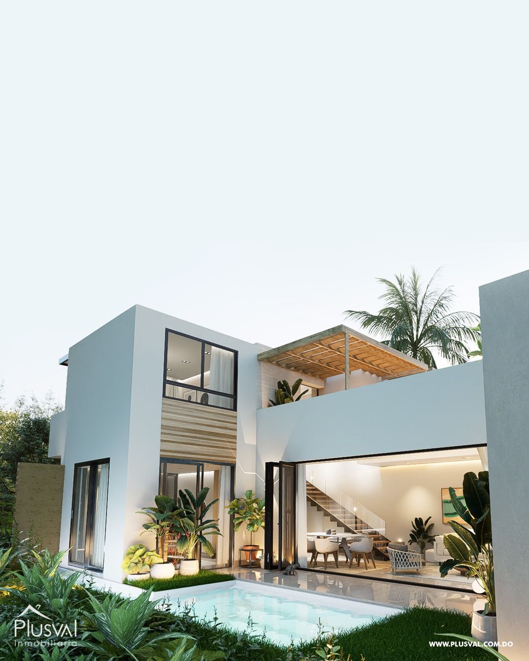 4 villas de 2 niveles en Punta Cana con piscina. 460180