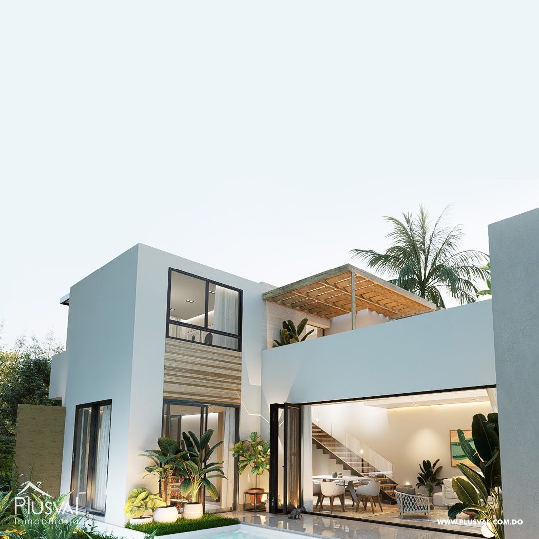 4 villas de 2 niveles en Punta Cana con piscina. 460180