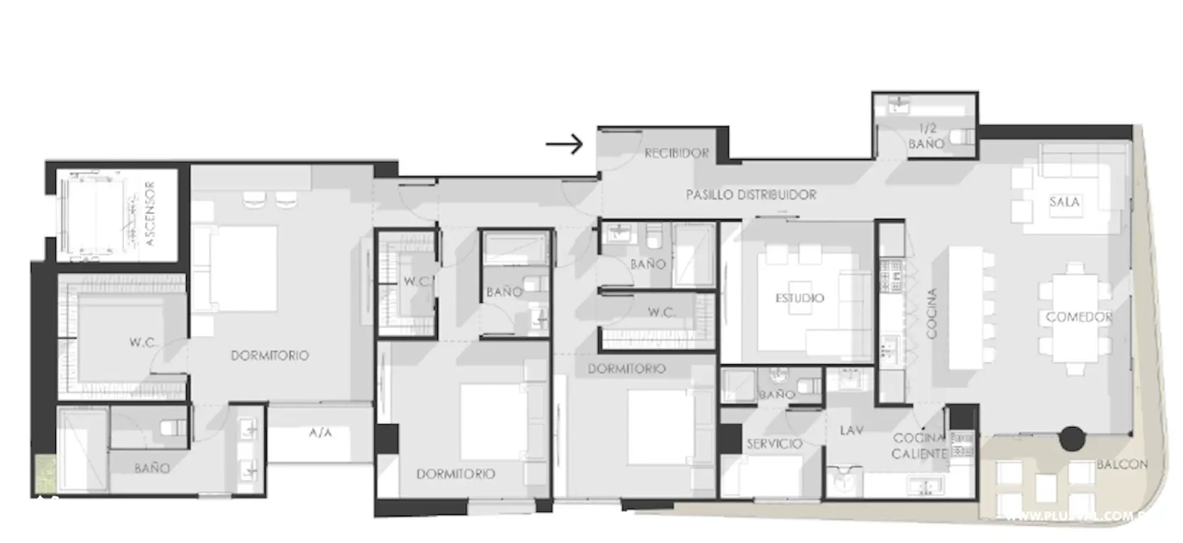 Moderno proyecto de 2 y 3 habitaciones ubicado en Paintini 468325