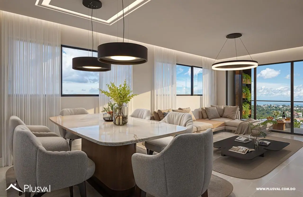 Penthouse de dos niveles con un gran salón social y una terraza en el rooftop 464736
