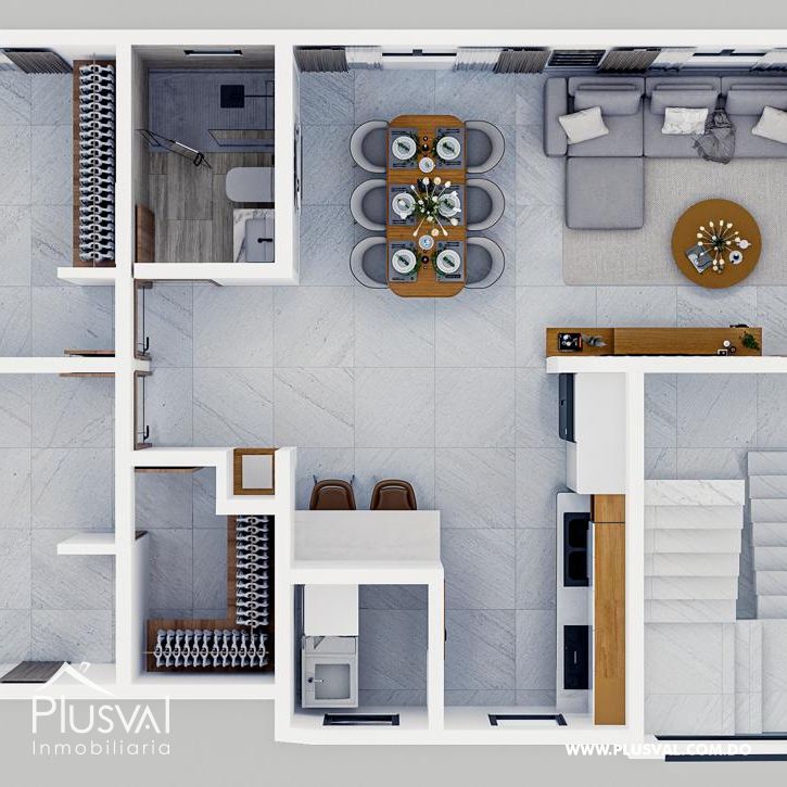 Proyecto de Apartamentos cerrado con área infantil, piscina y gimnasio 401239
