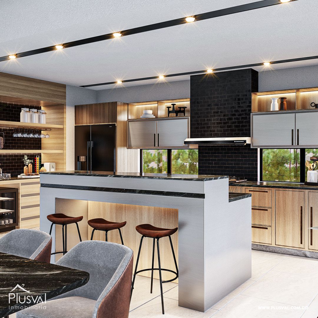 Casa moderna a la venta, con 2 niveles en residencial seguro de Licey al Medio. 305308