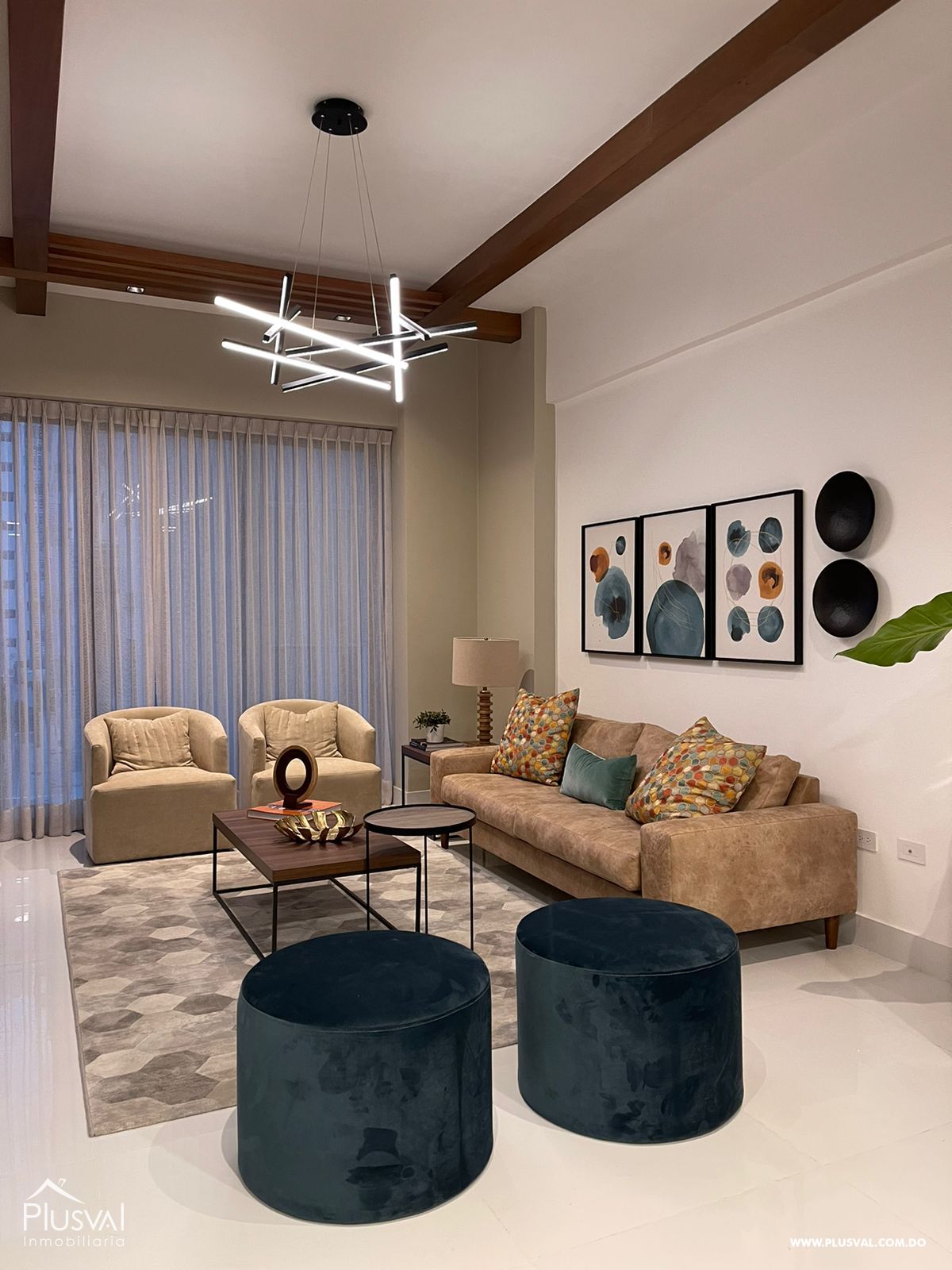 Apartamento de 1 habitación en alquiler + estudio amueblado en Piantini 289486