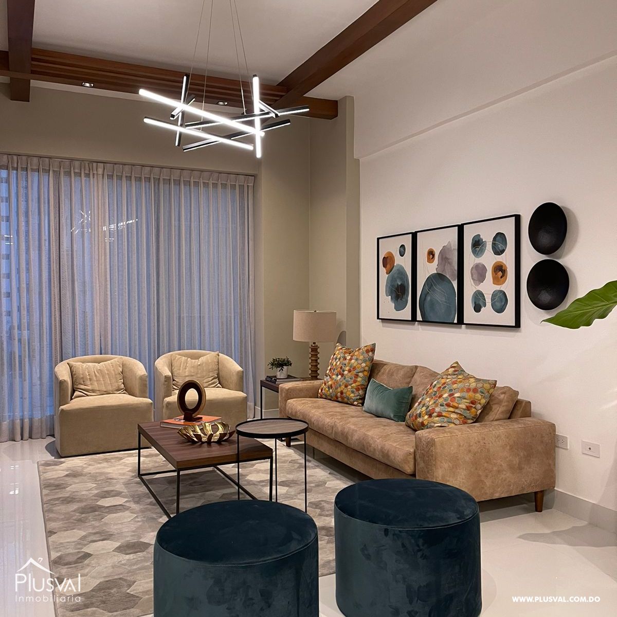 Apartamento de 1 habitación en alquiler + estudio amueblado en Piantini 289486