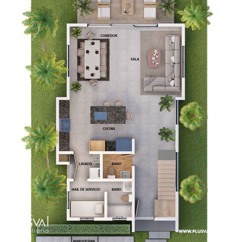 Casas de dos niveles en Punta Cana 216628