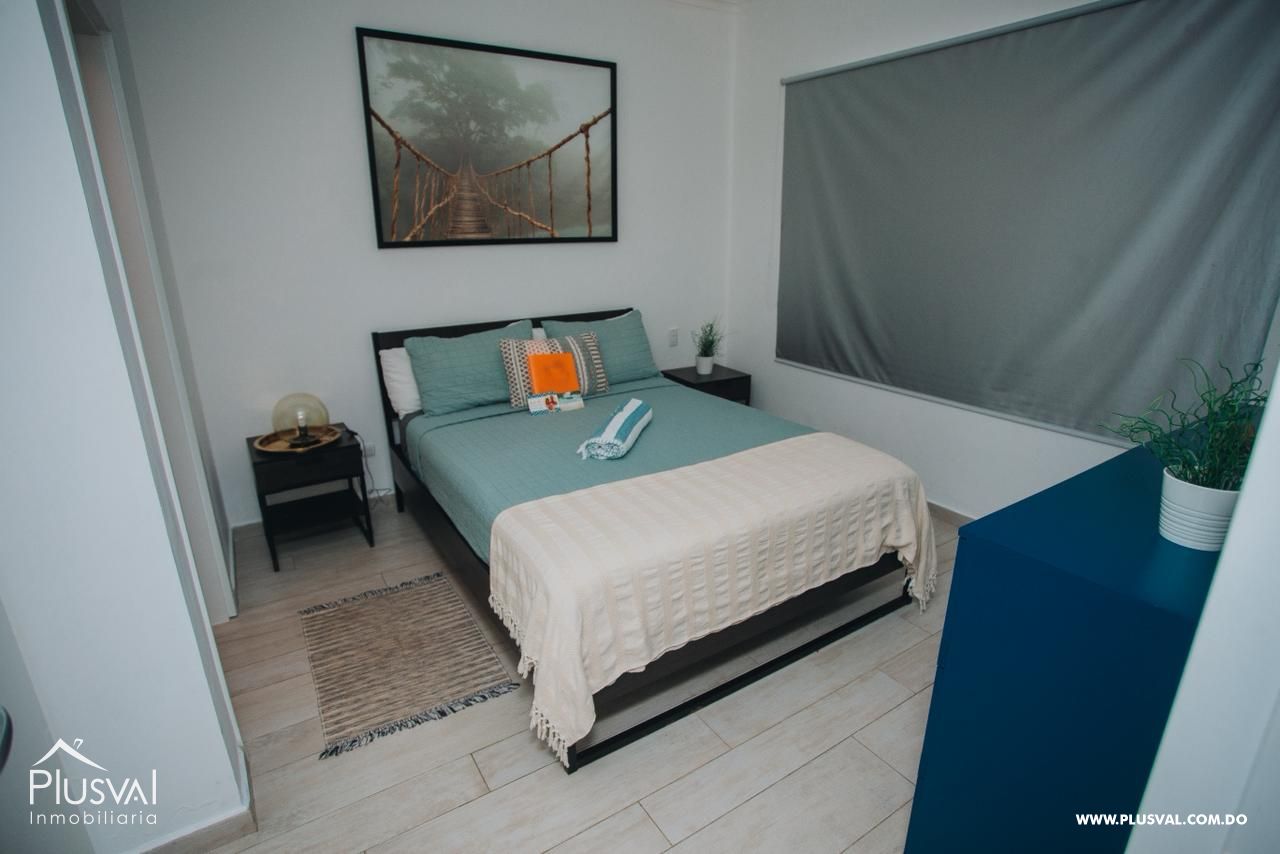 Apartamento en venta en una residencia nueva y segura, cercana a comercios y ubicada en el centro de Bávaro, a 4 minutos de la playa. 488264