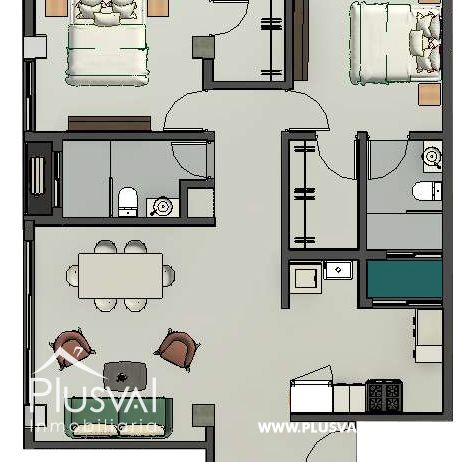 Amplio apartamento de 2 habitaciones en Arroyo Hondo Viejo 383334
