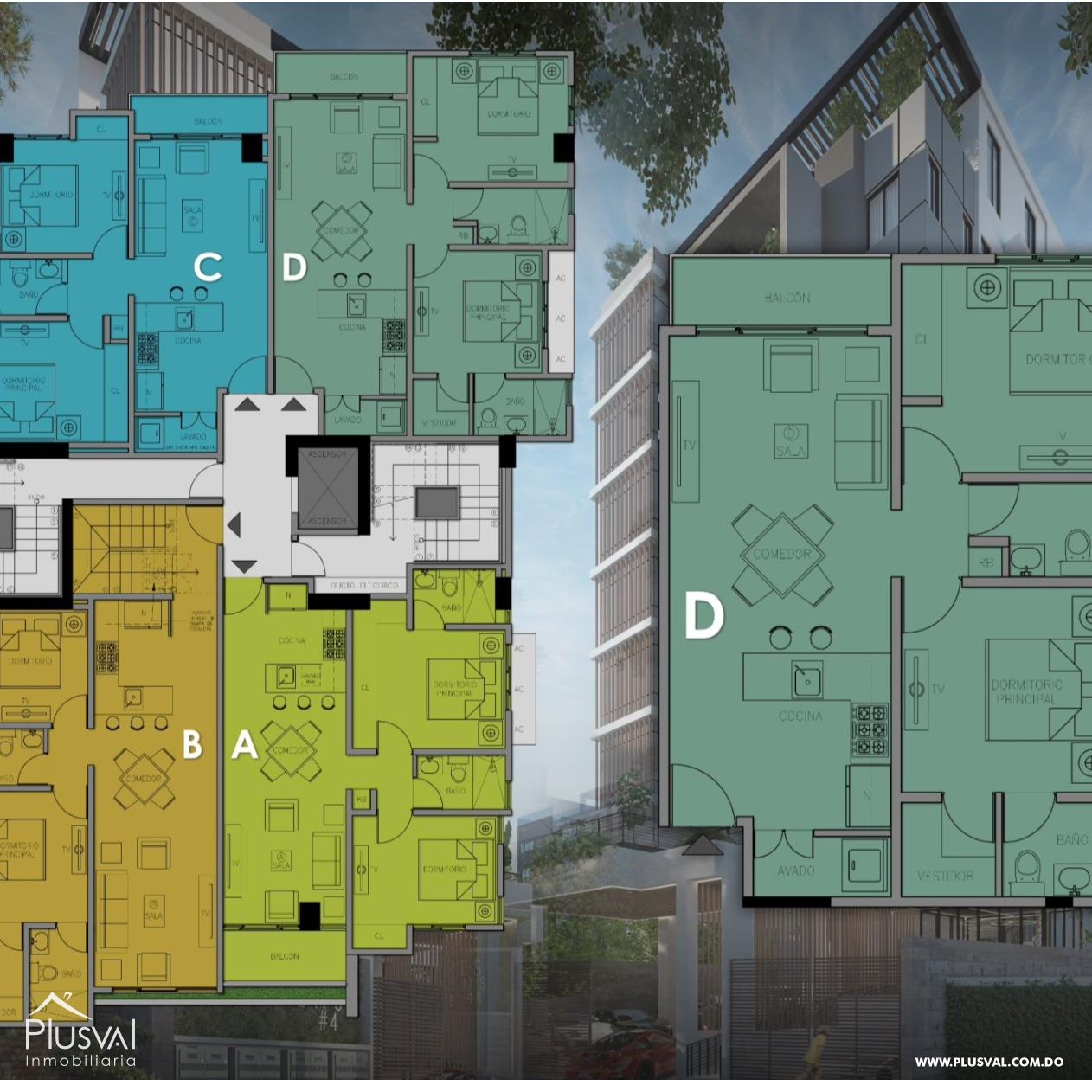 Apartamento en venta en Torre moderna del Ensanche Naco 390942