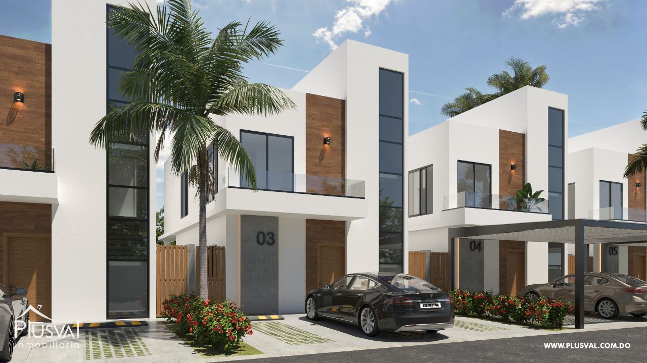 Townhouse de 3 habitaciones en Costa Cana – Con patio, terraza y piscina privada 463509