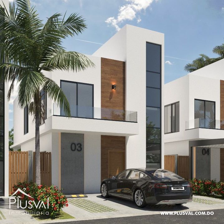 Townhouse de 3 habitaciones en Costa Cana – Con patio, terraza y piscina privada 463509