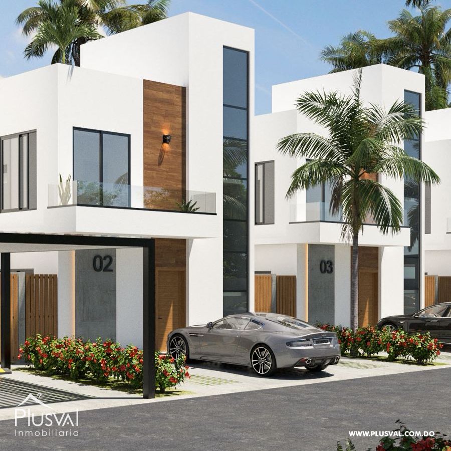 Townhouse de 3 habitaciones en Costa Cana – Con patio, terraza y piscina privada 463500