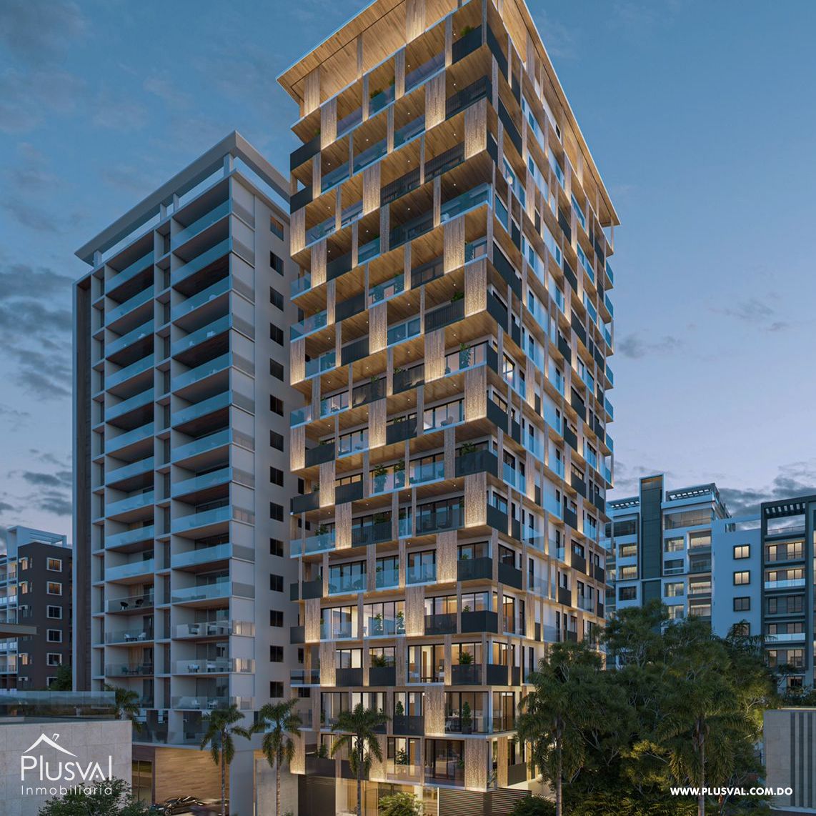 Lujosa torre, con un apartamento por piso en Naco 454177