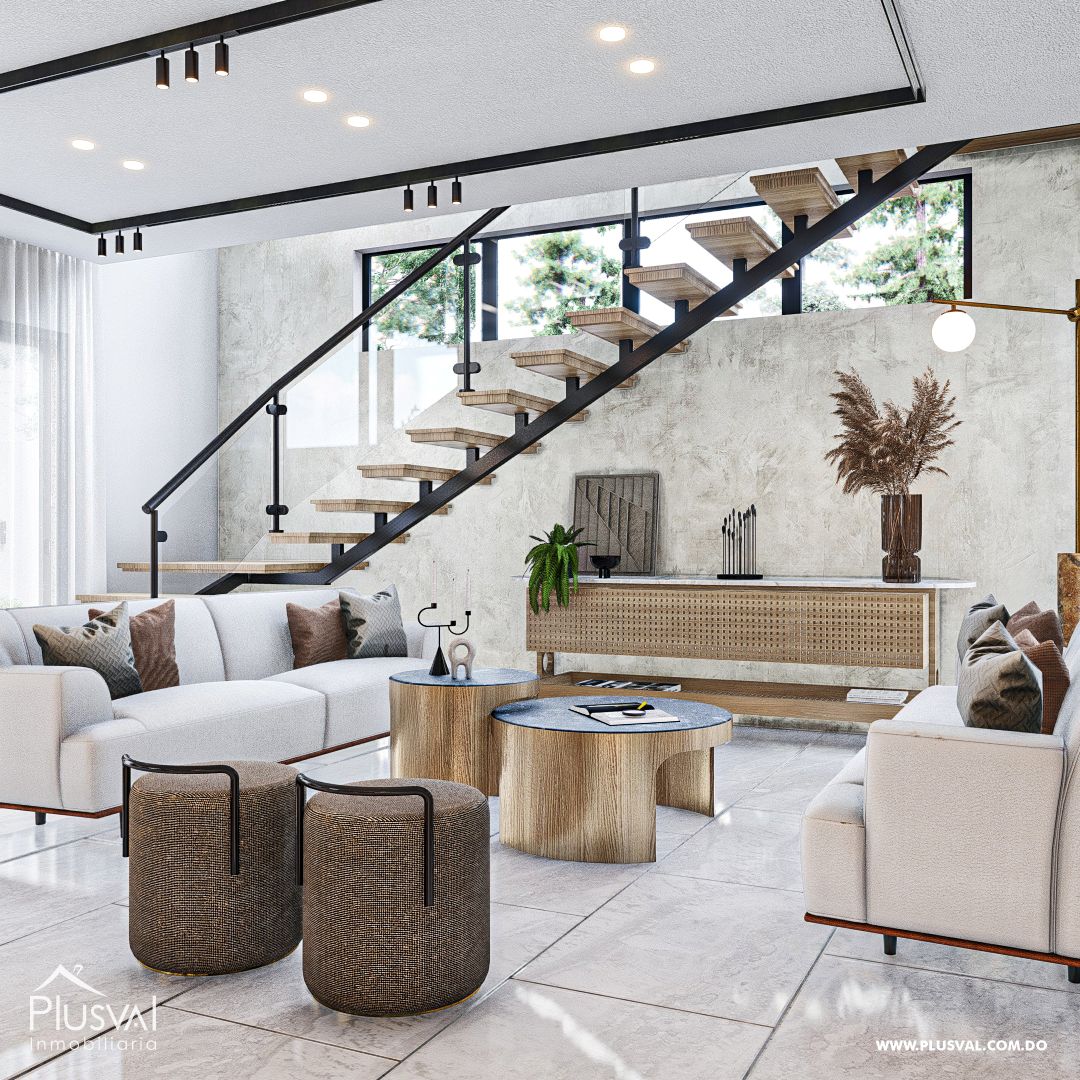 Casa moderna a la venta, con 2 niveles en residencial seguro de Licey al Medio. 305309