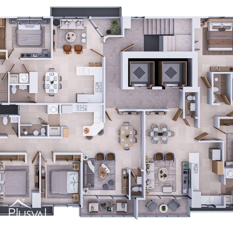 Apartamento en venta de 3 habitaciones en Evaristo Morales 458032