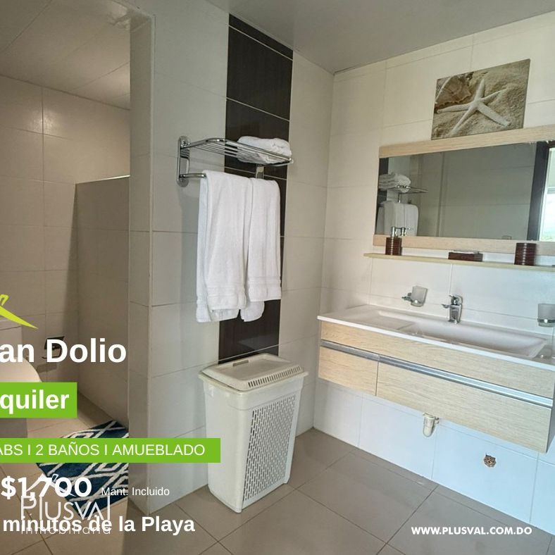Alquilo hermoso apartamento en 2da linea de playa totalmente amueblado 407563