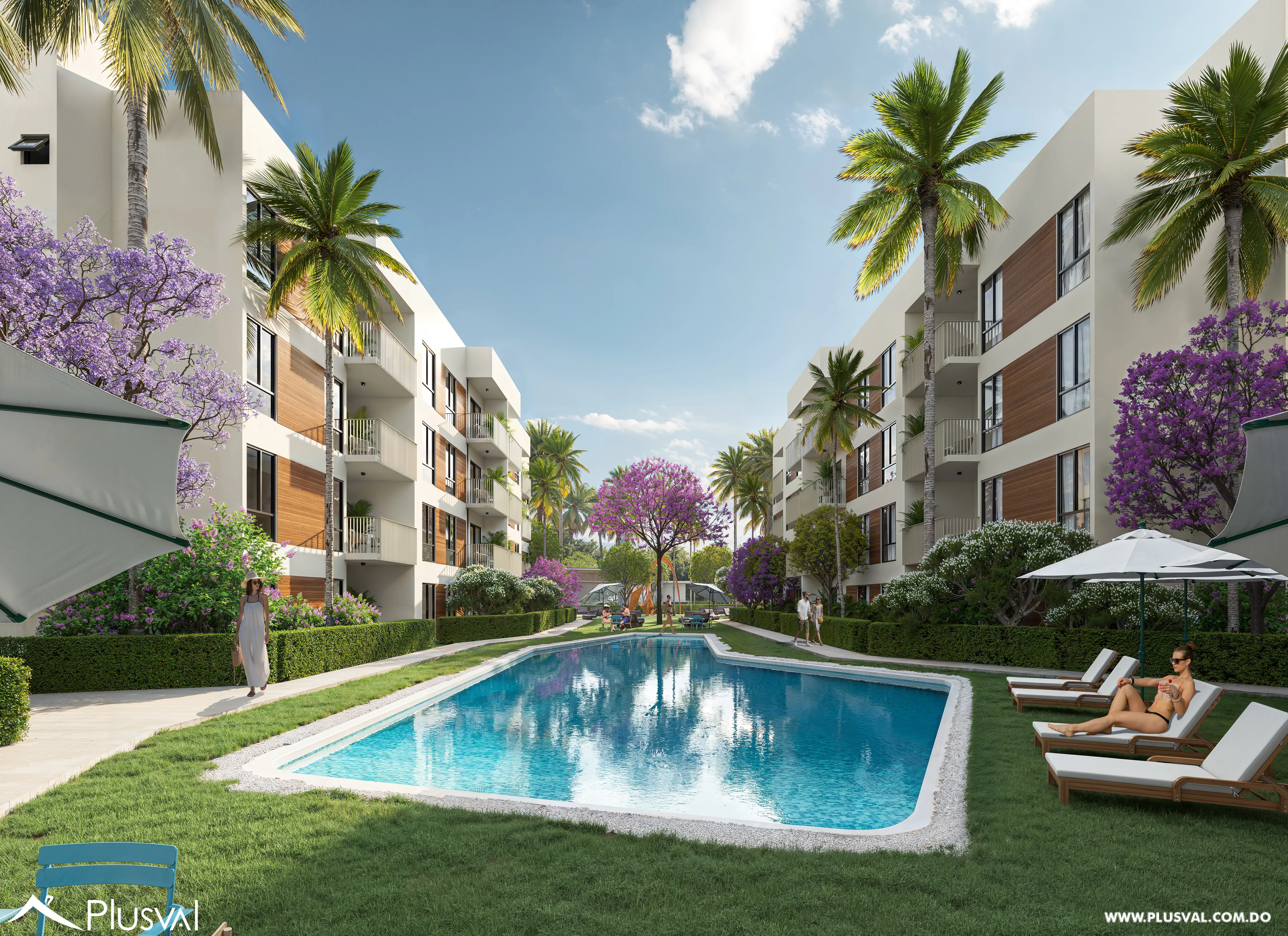 Apartamentos de 2 habitaciones con piscina en Punta Cana 493534