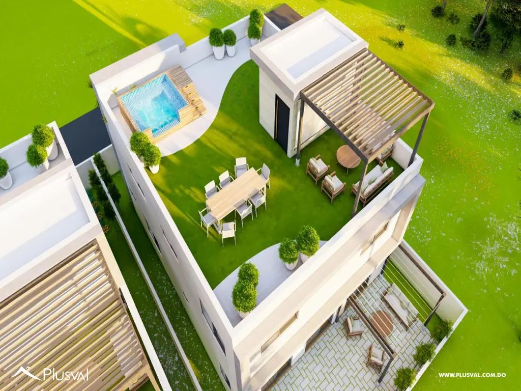 Moderna casa en venta con rooftop social para disfrutar al aire libre. 467113