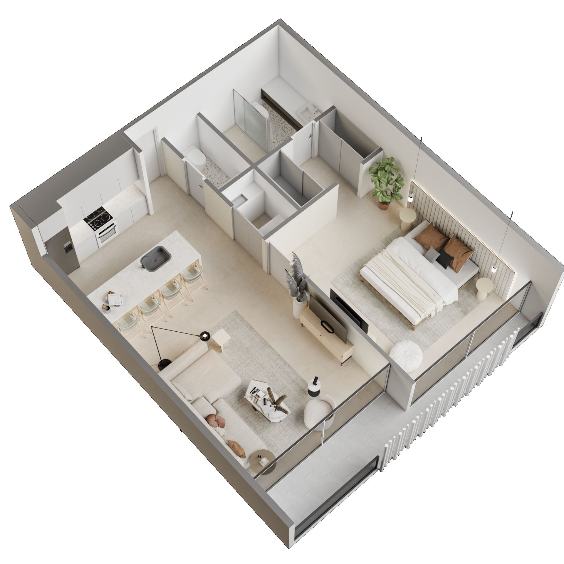 Apartamentos amueblados. 1 hab. 322190