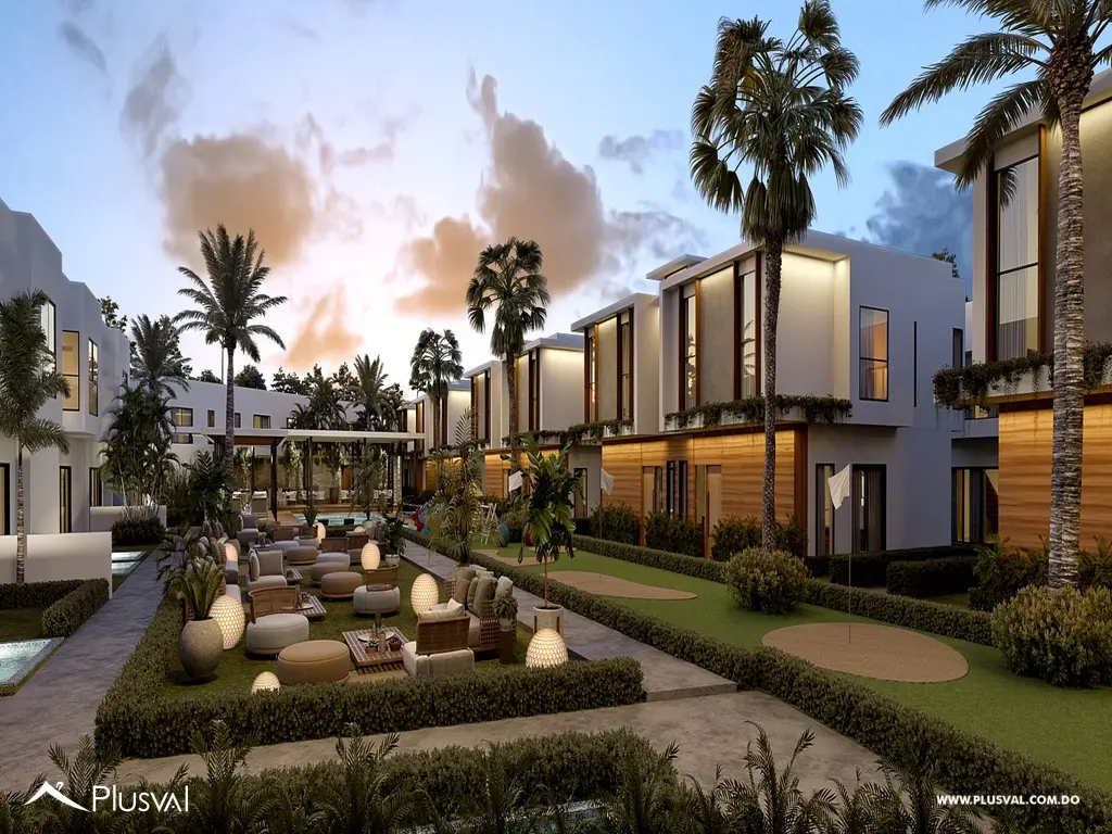Casa tipo Townhouse de 2 Habitaciones con Patio en Residencial Bávaro PuntaCana 526215