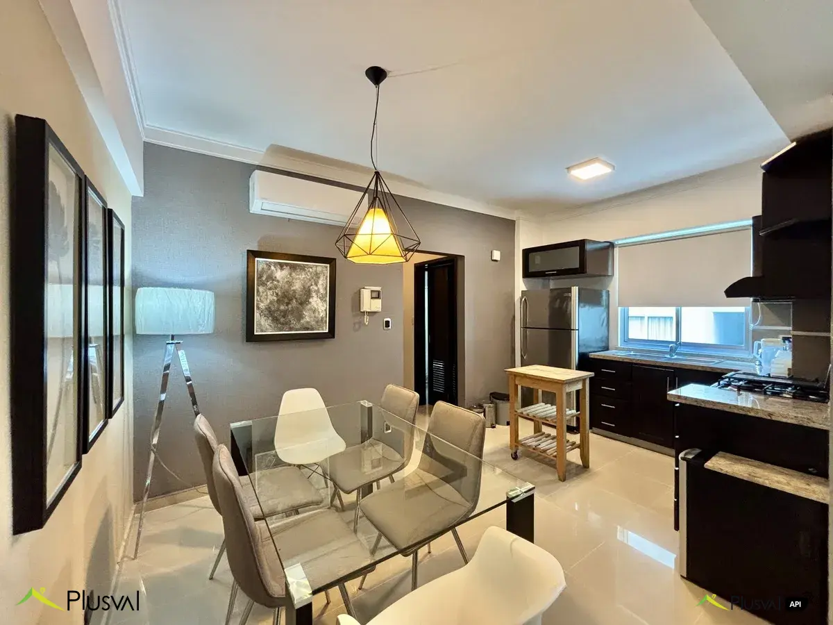 Apartamento en alquiler amueblado en el sector de Naco con 1 hab y 1 parqueo. 445876