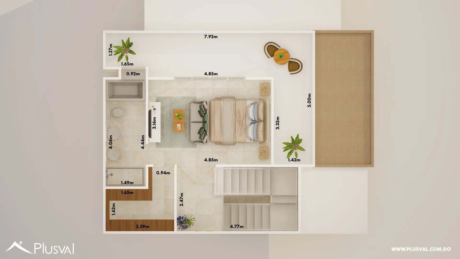 PENTHOUSE CON TERRAZA DE 3 HABITACIONES DE CORALES DE PALMARE BAVARO 519042