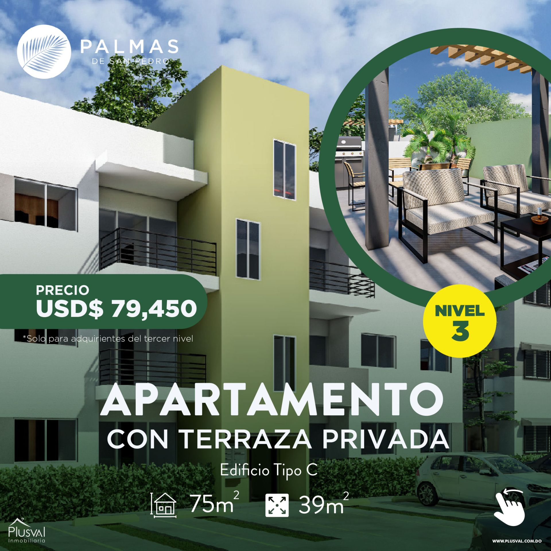 Apartamentos de 3 Habitaciones y Terraza Privada a 20 Minutos de la Playa de Juan Dolio 420851