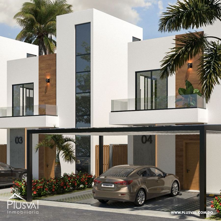 Townhouse de 3 habitaciones en Costa Cana – Con patio, terraza y piscina privada 463499