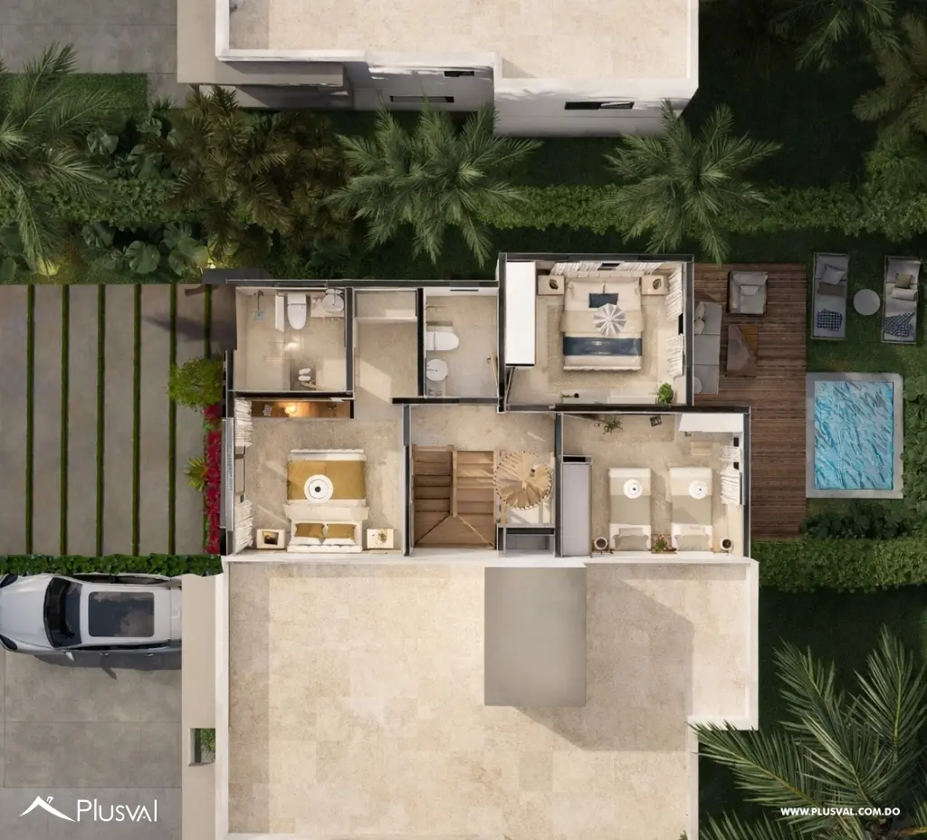 Vive en Paseo de Punta Cana | Casa de 3 Habitaciones con Patio y Terraza 511952