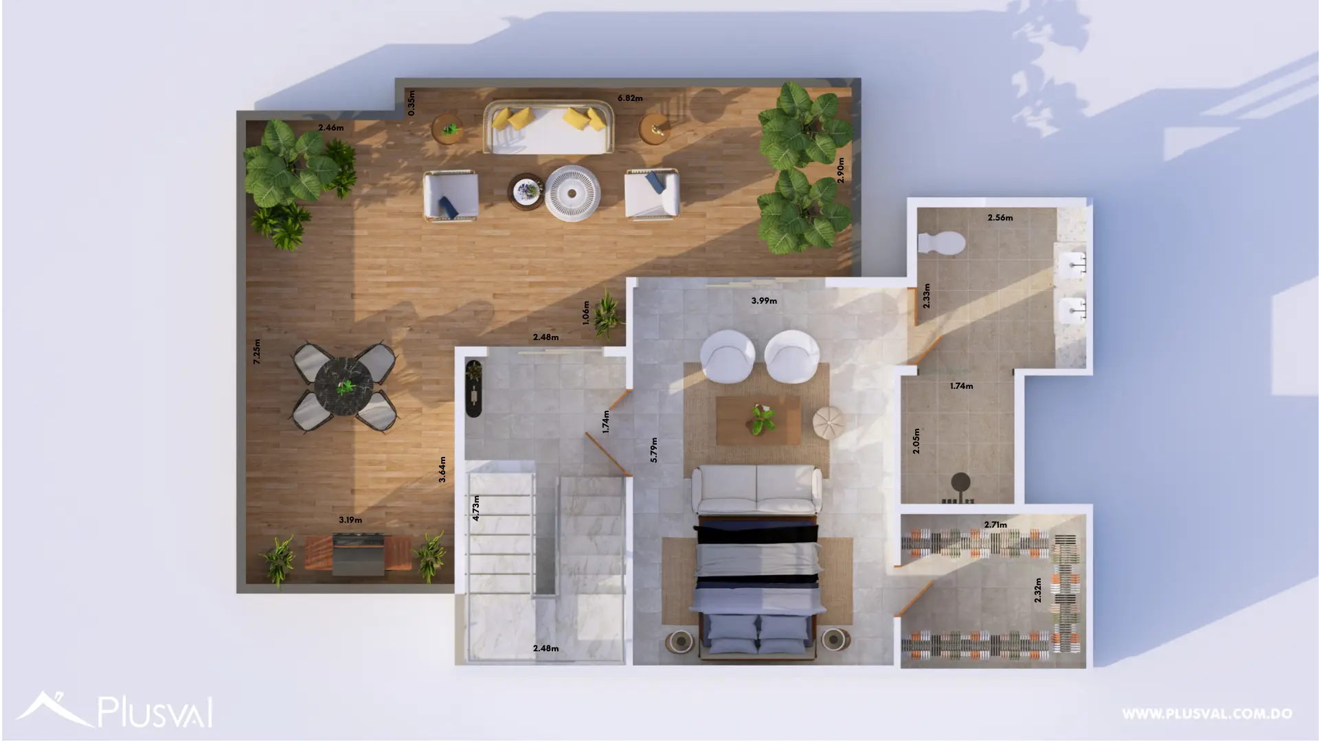 PENTHOUSE CON TERRAZA DE 3 HABITACIONES DE CORALES DE PALMARE BAVARO 519065