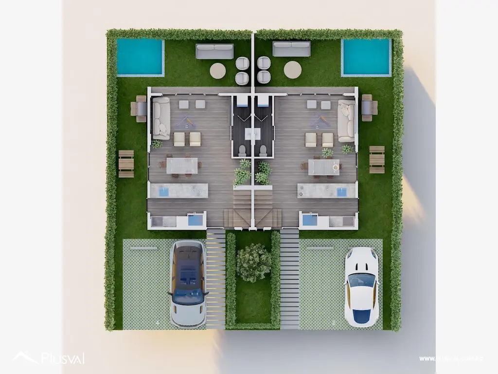 Casa tipo Townhouse de 3 Habitaciones con Patio en Residencial Bávaro PuntaCana 526175