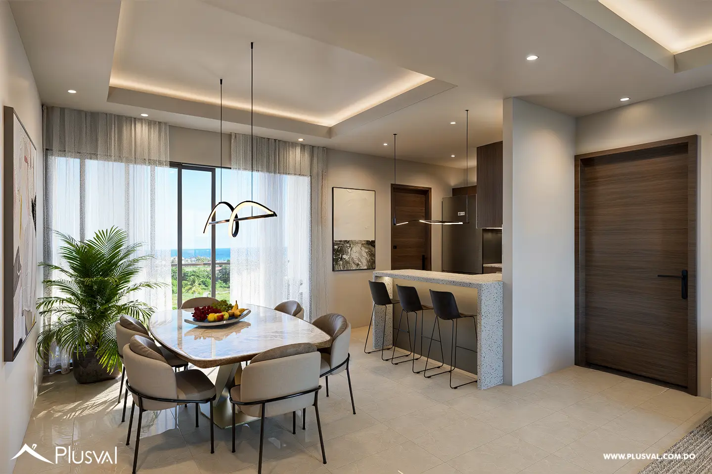 Apartamentos de tres habitaciones, dos baños, uno/dos parqueos, en el exuberante sector turístico de Cabrera, con una hermosa piscina tipo playa. 457725