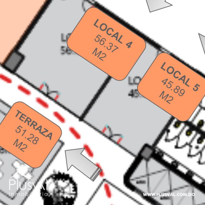 Local con terraza interna en alquiler en Naco 408589
