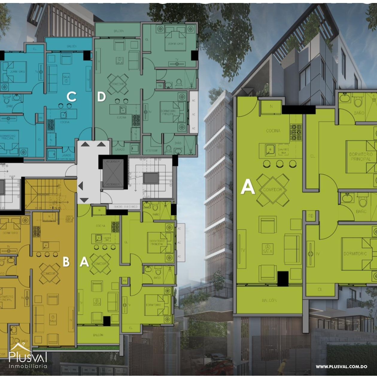 Apartamento en venta en Torre moderna del Ensanche Naco 390943