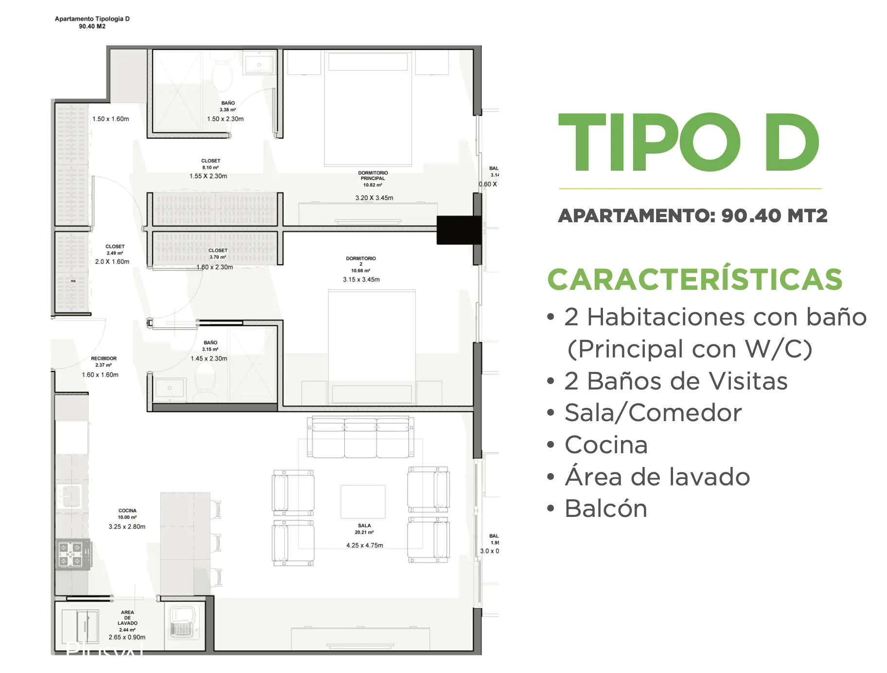 Apartamento en venta en Arroyo Hondo Viejo | 2 habitaciones y 2 parqueos 523063