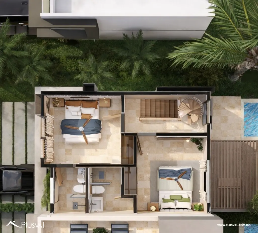 Vive en Paseo de Punta Cana | Casa de 2 Habitaciones con Patio y Terraza 511913