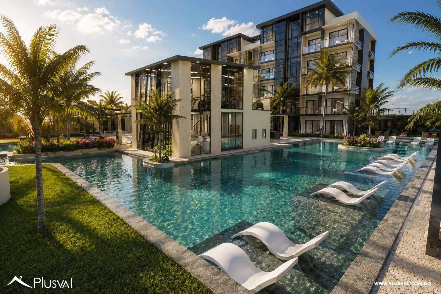 Apartamento de 1 Habitacion con Family Room y Terraza con Jacuzzi a minutos de Downtown PuntaCana.  Riviera Garden Deux 526636